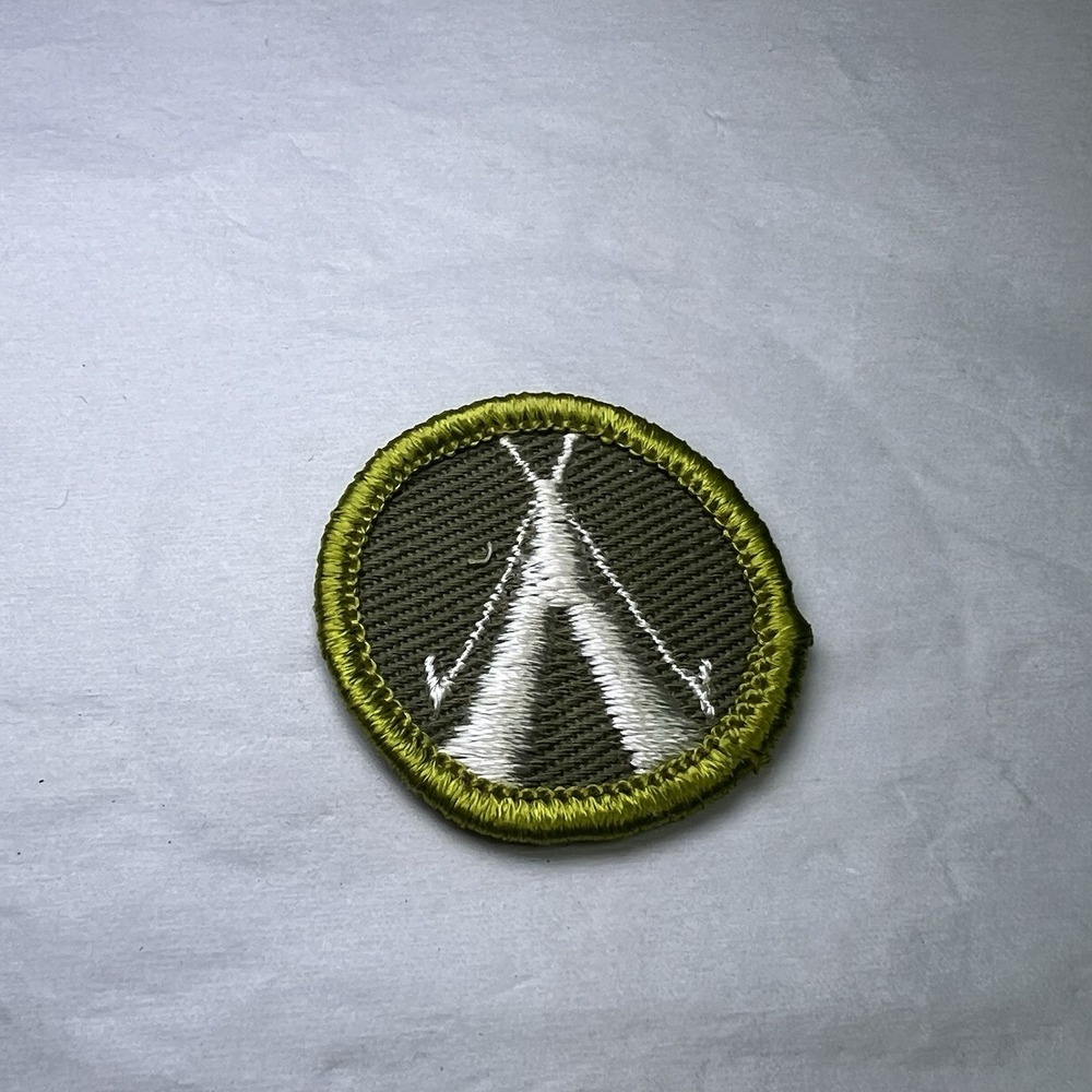 Camping 1961-1968 F1 Type F Khaki Rolled Edge Merit Badge Boy‎ Scouts BSA